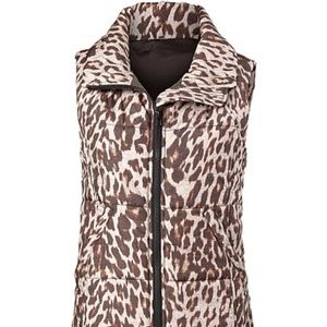 CAbi Brown Leopard Print Vest